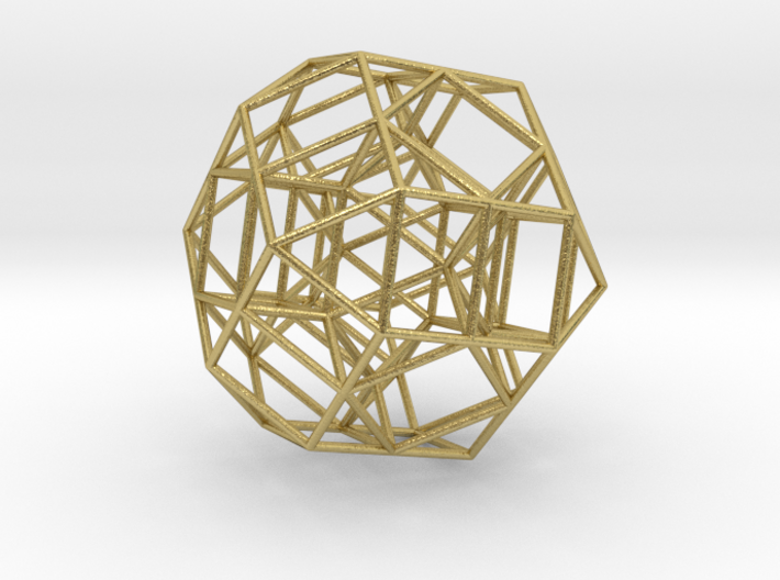 Rectified 24-cell, orthographic projection 3d printed