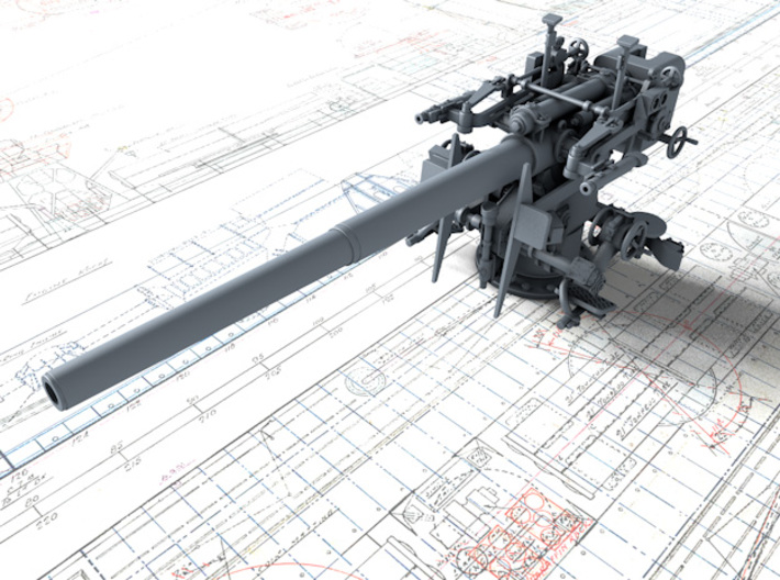 1/48 DKM 12.7 cm/45 (5") SK C/34 Gun x1 3d printed 3D render showing product detail