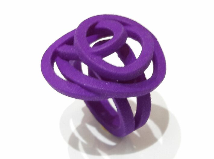 Mess Ring 3d printed Purple plastic ring