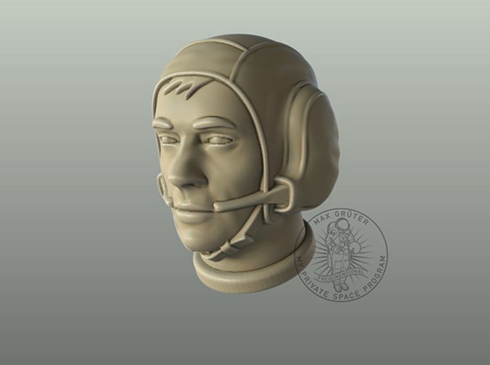 Astronaut Head with &quot;Snoopy Cap&quot; / 1:6 3d printed