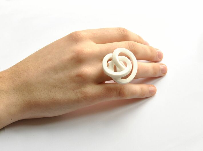 Lio Large  3d printed White plastic ring