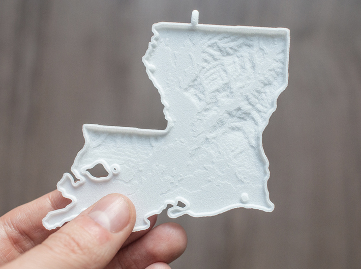 Louisiana Christmas Ornament 3d printed 