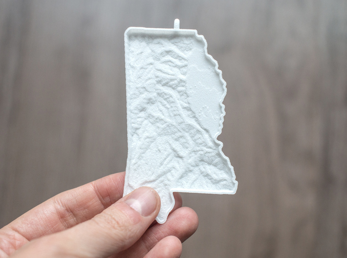 Mississippi Christmas Ornament 3d printed 