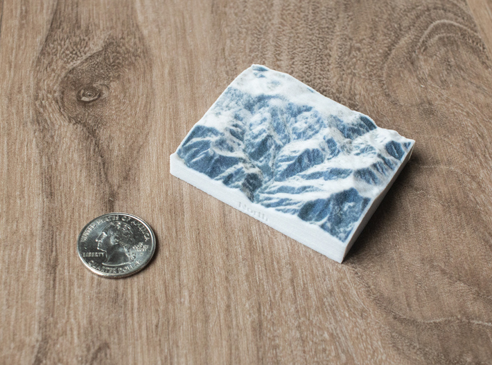 Powder Mountain, Utah, USA, 1:100000 3d printed 