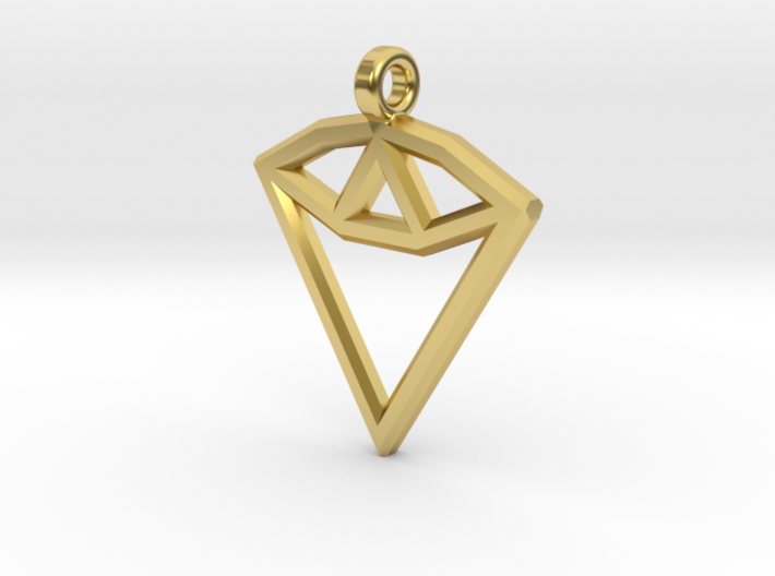 Geometric Diamond Pendant 3d printed
