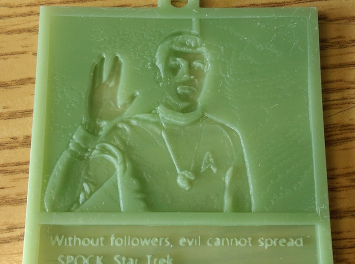 Mr Spock hanging lithophane Meme 3d printed