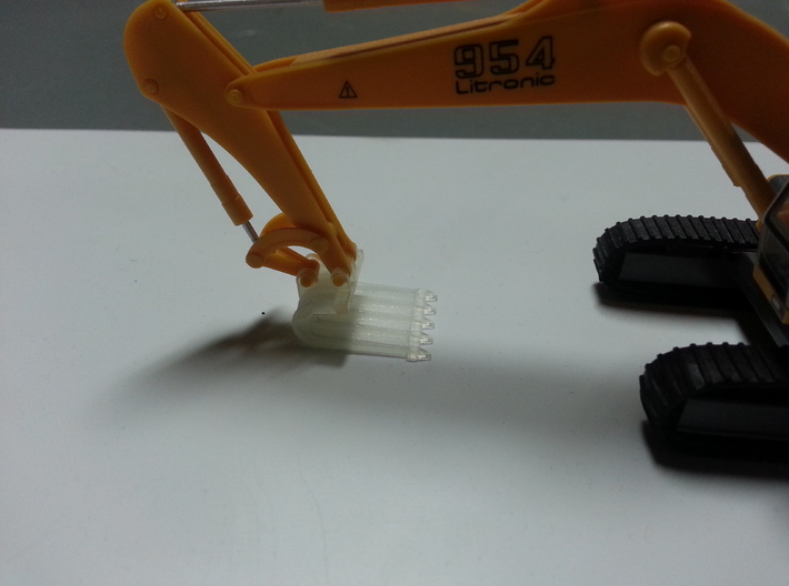 HO 1:87 excavator pavement removal bucket 3d printed 