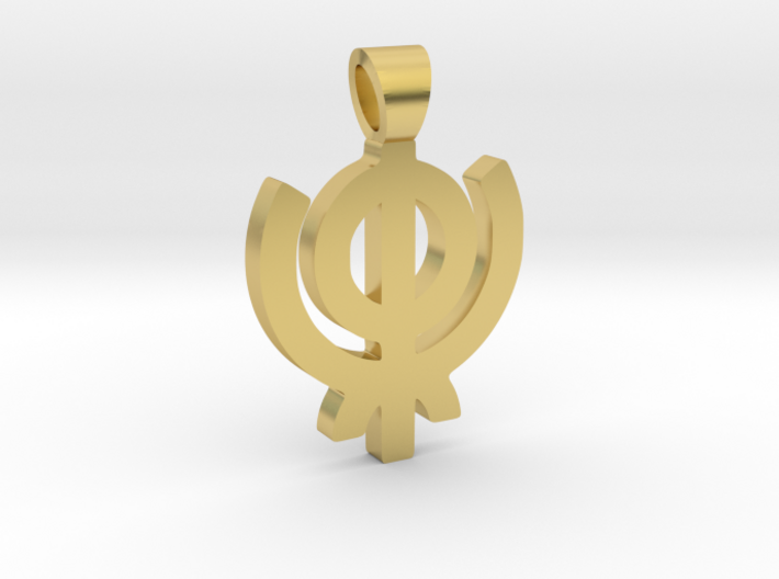 Khanda [pendant] 3d printed