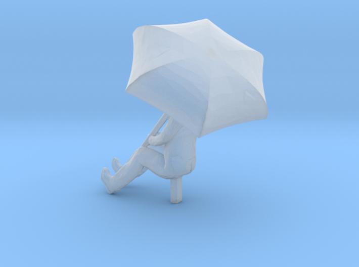 S Scale Man with a Umbrella 3d printed This is a render not a picture