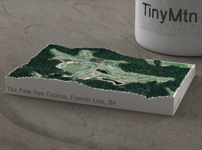 The Pete Dye Course, French Lick, Indiana, 1:20000 3d printed