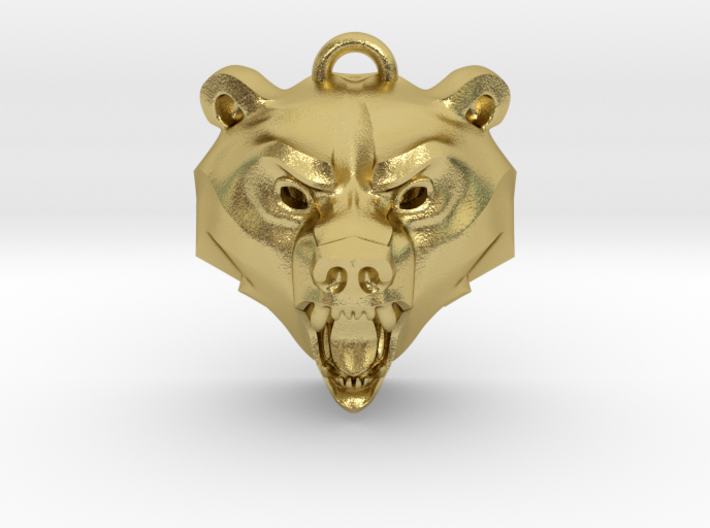 Bear Medallion (solid version) medium 3d printed