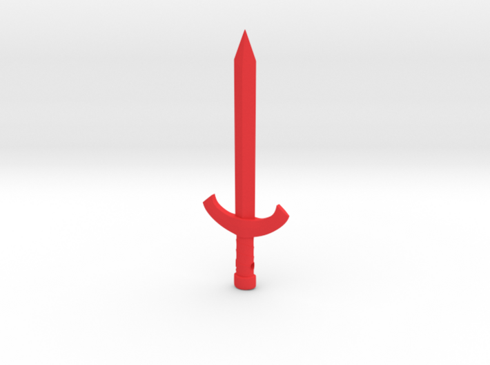 Red Sword Pendant (Spiked hilt) 3d printed