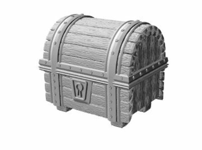 Wooden Treasure Chest 1 CM High 3d printed 