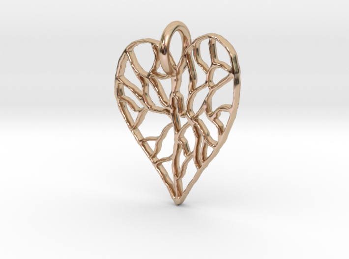 Cracked Heart Pendant 3d printed