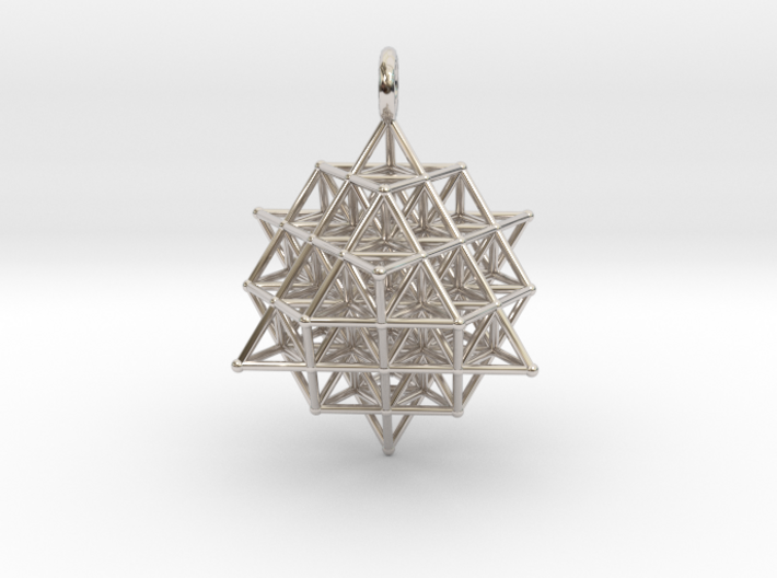 64 Tetrahedron Grid 35mm Pendant 3d printed