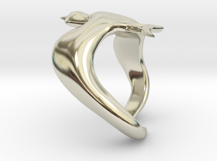 Bird On Wing Ring S 6 us 3d printed