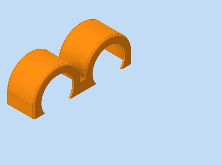 Italeria DoubleSwept 3d printed Cad rendering of the fender in orange color