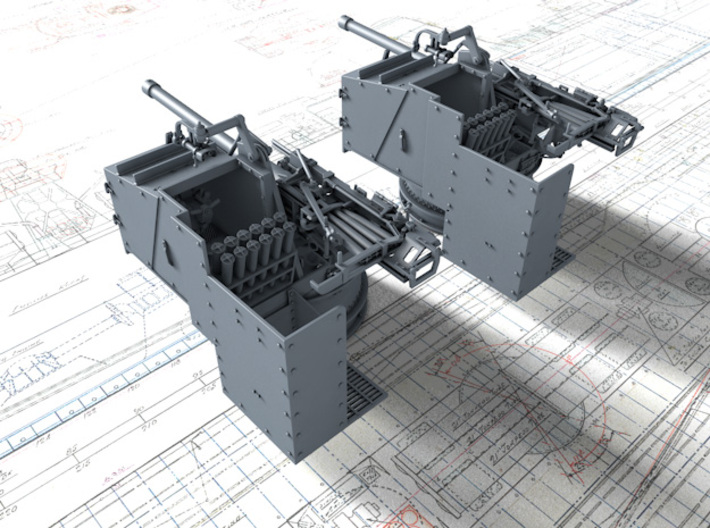 1/128 6-pdr (57mm)/7cwt QF MKIIA (MTB) x2 3d printed 1/128 6-pdr (57mm)/7cwt QF MKIIA (MTB) x2