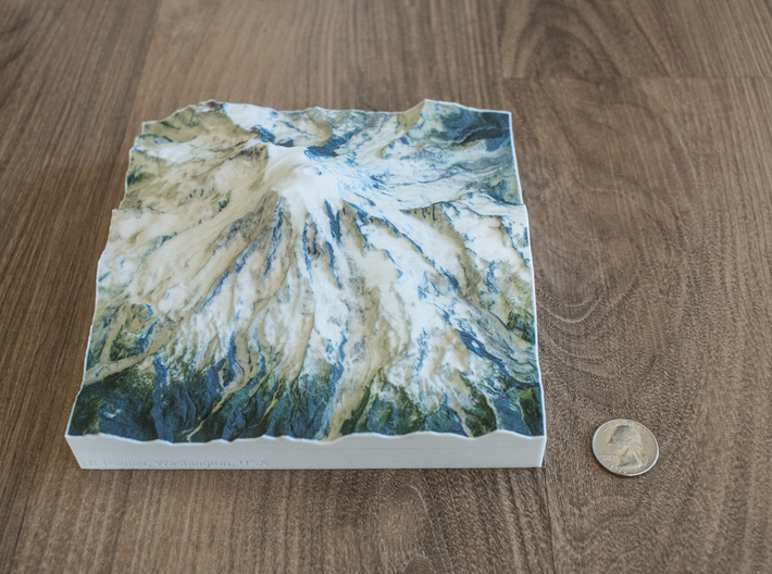 Mt. Rainier, Washington, USA, 1:75000 Explorer 3d printed