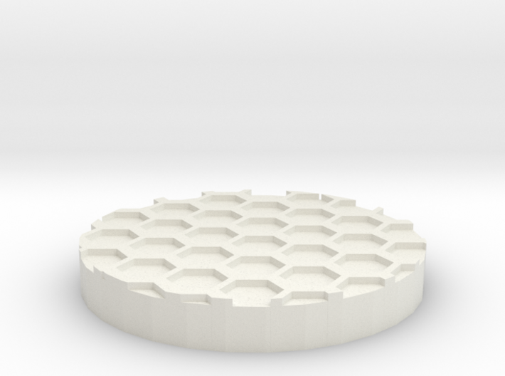 Hex Grid 1&quot; Circular Miniature Base Plate 3d printed