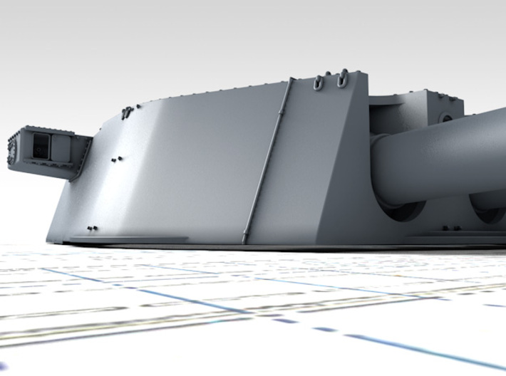 1/600 HMS Lion Class 16"/45 (40.6 cm) MKII Guns x3 3d printed 3D render showing B Turret