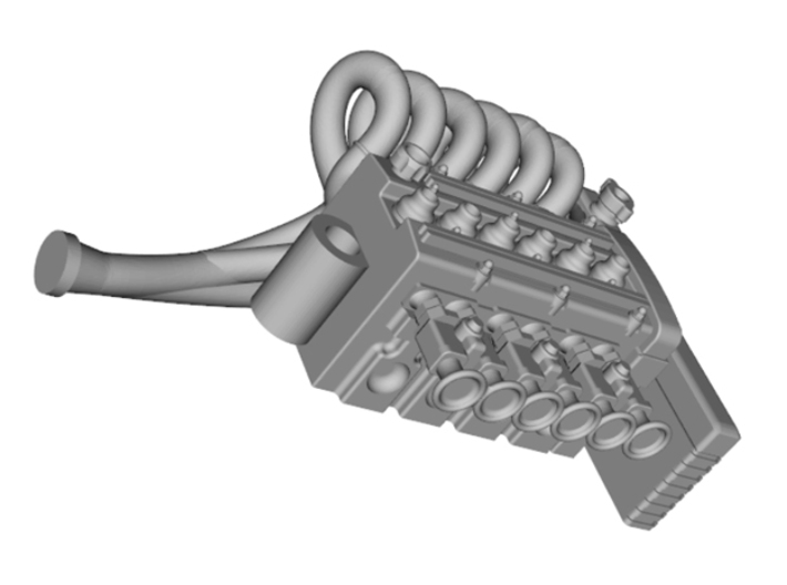 Carbed Inline 6 Twin Cam motor 3d printed 