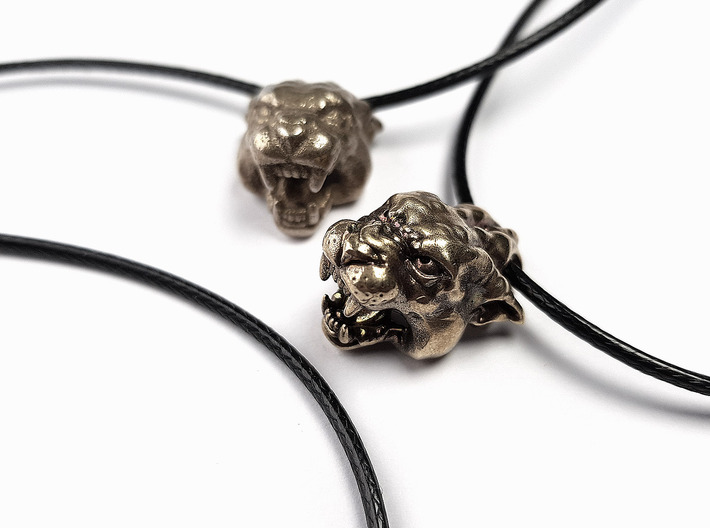 Panther Pendant 3d printed Silver and Steel versions