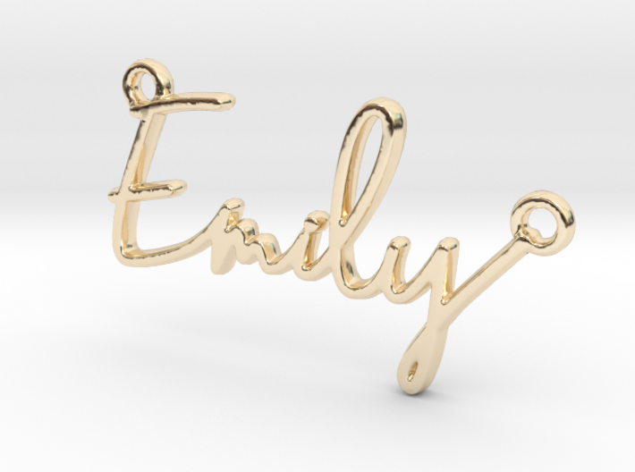Emily Script First Name Pendant 3d printed
