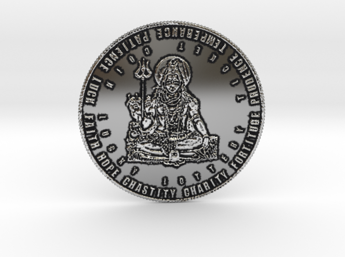 Coin of 9 Virtues Lord Shiva 3d printed