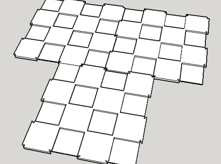 Alien Symbols 4x4 Expandable Chessboard 1" Squares 3d printed 