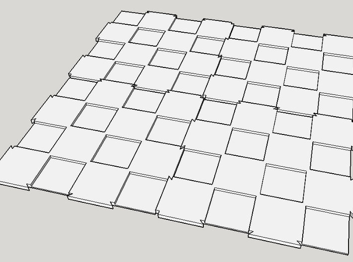Expandable Chess Board 4x4 with 1" Squares 3d printed 