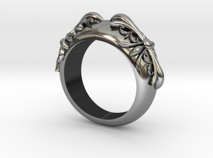 Gothic Cross Ring 3d printed