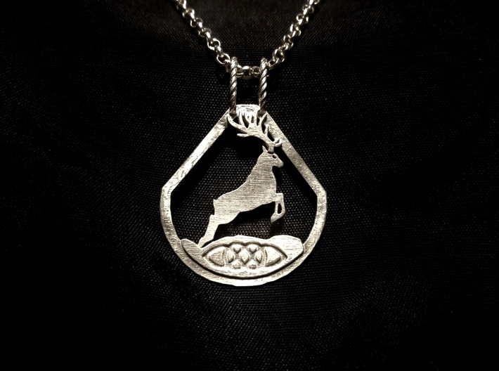 Celtic Zodiac Stag/Deer pendant 3d printed 