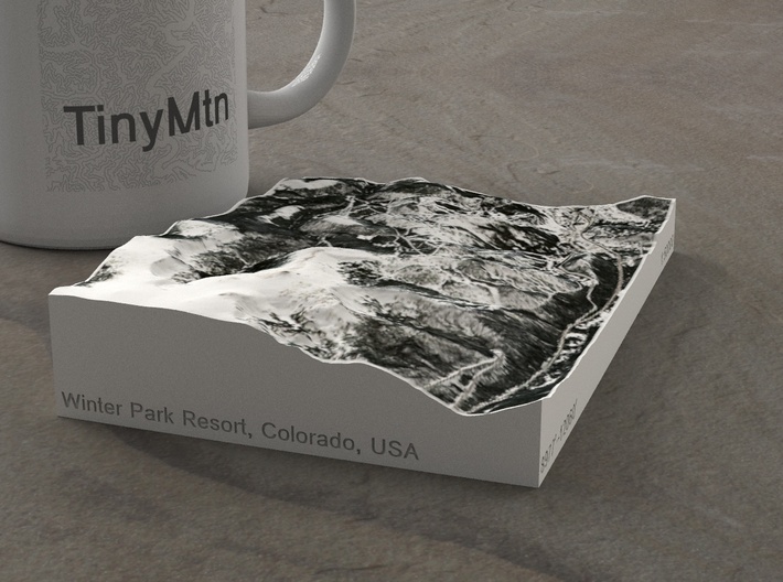 Winter Park Resort, Colorado, USA, 1:50000 3d printed 