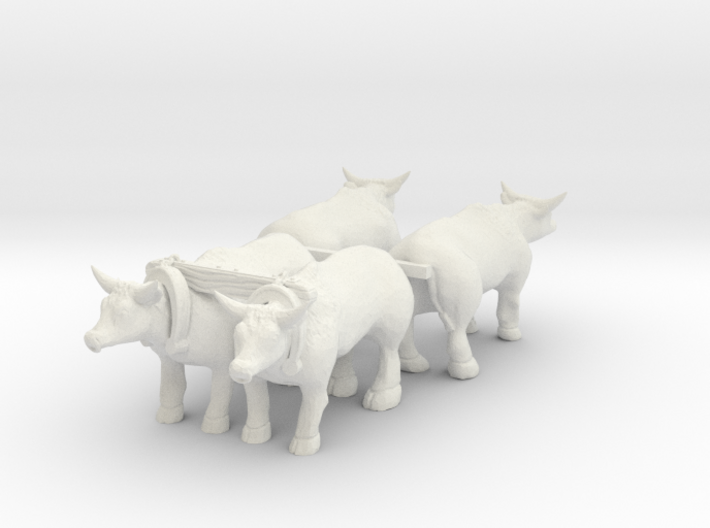 HO Scale Oxen Set 3d printed This is a render not a picture