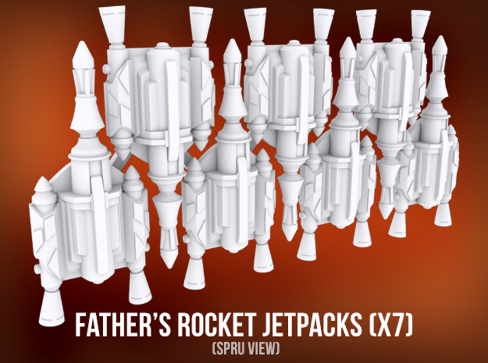 Father's Rocket Jetpacks (x7) 3d printed 