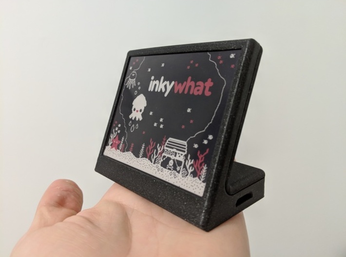 SlimCover for pimoroni inky wHAT and raspberry pi 3d printed enclosure + cover (sold separately)