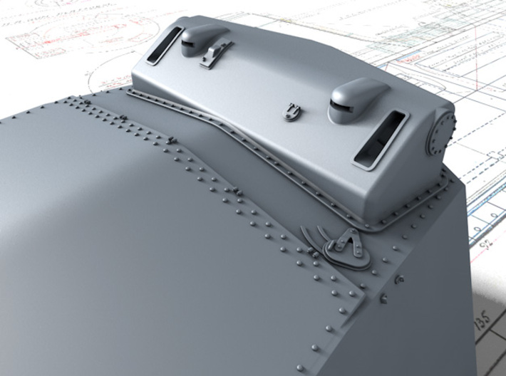1/600 HMS Furious 18"/40 MKI Gun w. Blast Bag x1 3d printed 3D render showing product detail