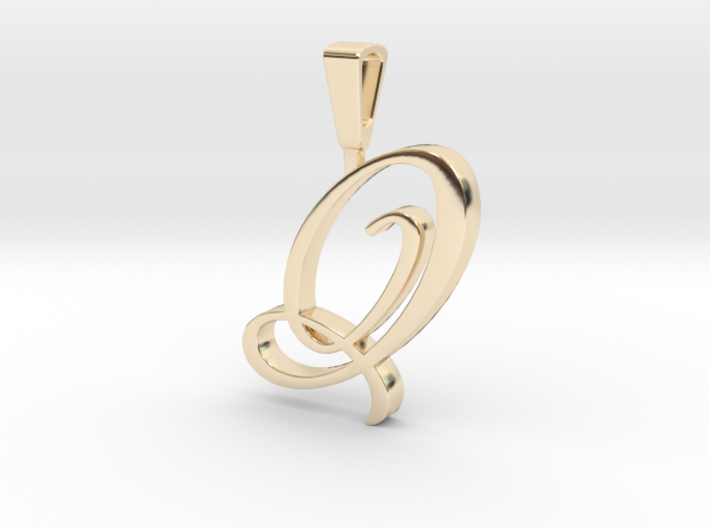 INITIAL PENDANT Q 3d printed