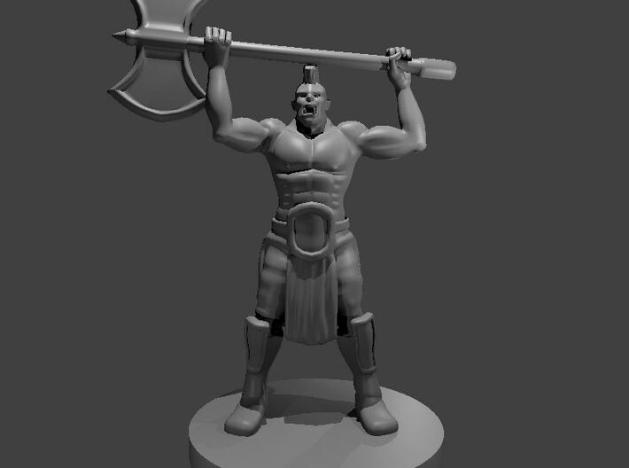 Half Orc Barbarian WITH A MOHAWK raging 3d printed