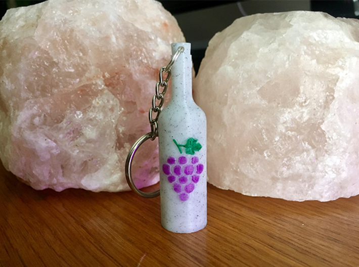 Wine Bottle Keychain 3d printed 