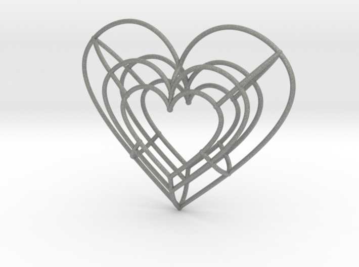 Large Wireframe Heart Pendant 3d printed