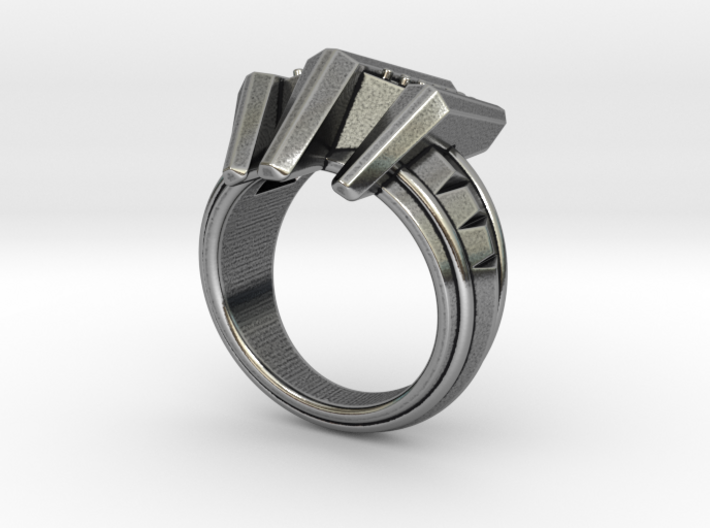Stealth Ring with gems_12 3d printed