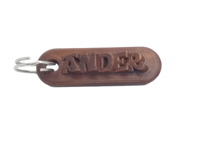 ANDER Personalized keychain embossed letters 3d printed 