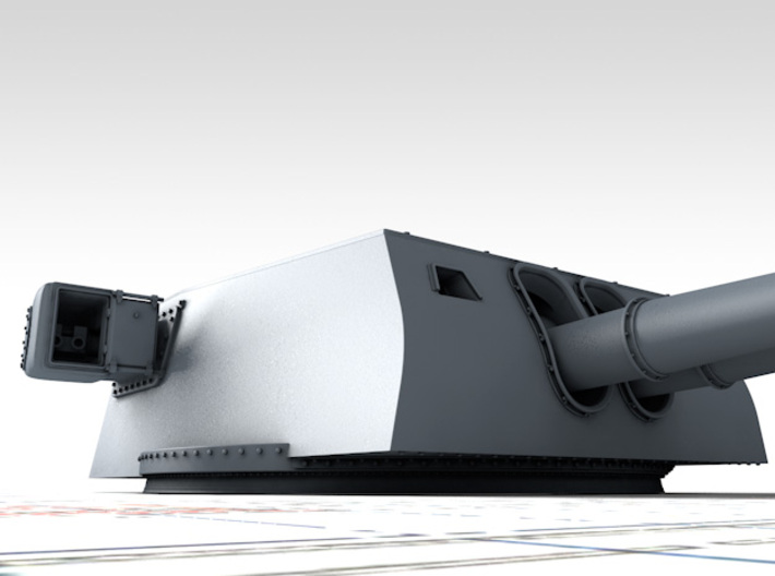 1/600 RM Zara Class 203mm/53 (8") Mdl.1927 Guns x4 3d printed 3D render showing A Turret detail
