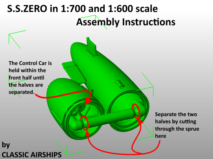 British S.S.Zero of WW1 3d printed Assembly Instructions page 1 of 2