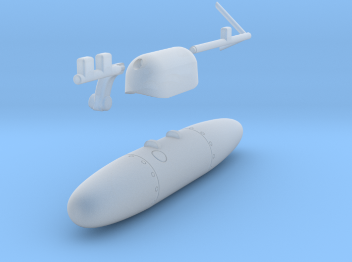 Wessex External Store Carrier and Fuel Tank (Port) 3d printed 1/72 Westland Wessex External Stores Carrier and Fuel Tank