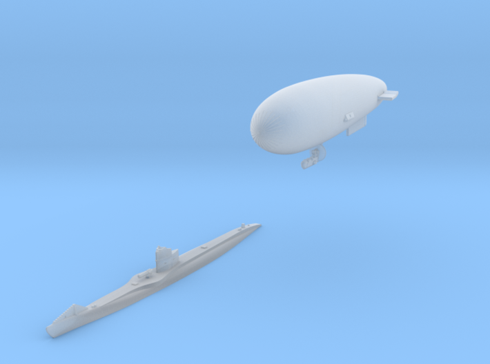 SS Zero and UBIII U-Boat set 3d printed SS Zero and UBIII set in either 1:700 or 1:600 scale by CLASSIC AIRSHIPS