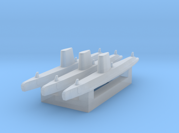 USN Guppy III sub 1/3000 x3 3d printed