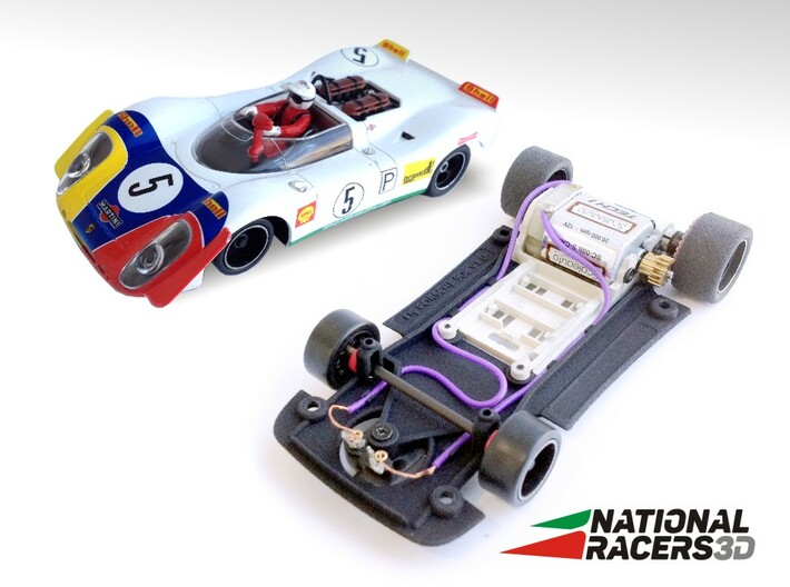 3D Chassis - Fly Porsche 908 (SW) 3d printed Chassis compatible with Fly model (slot car and other parts not included)